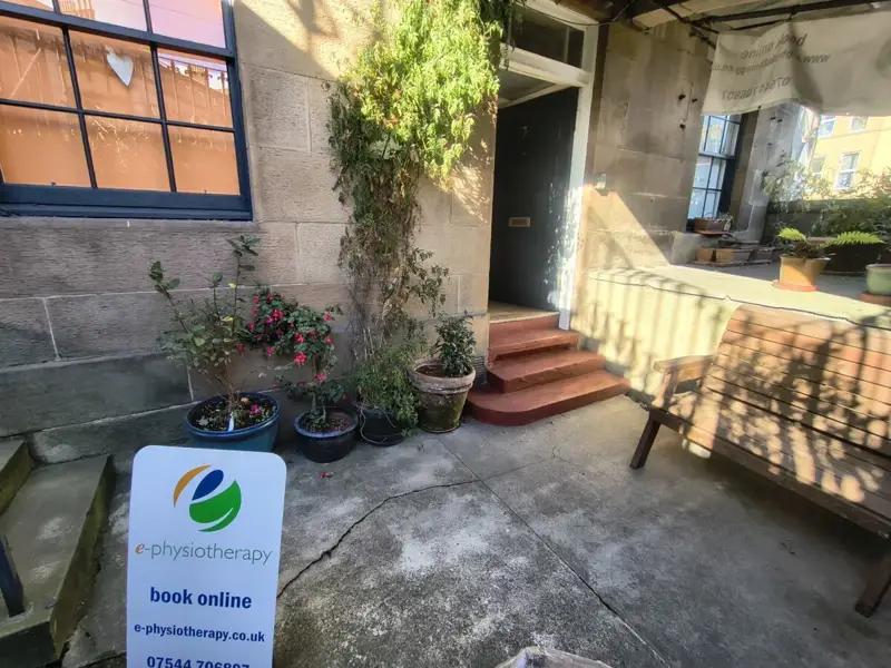The e-physiotherapy clinic entrance on Haddington Place